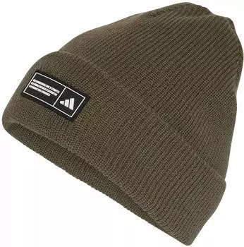 Adidas ESSENTIALS LABEL BEANIE MIT UMSCHLAG Olive Strata / White / (KG9579)