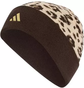 Adidas Leo Grafik Beanie Crystal Linen / Dark Brown / Gold Metallic /M (KR1731)