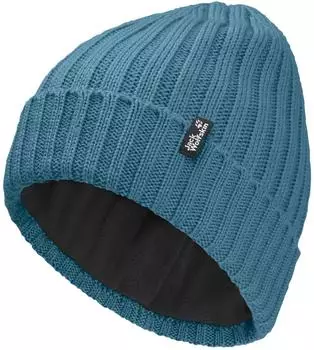 Jack Wolfskin Rib Knit Beanie Gef&uuml;tterte Strickm&uuml;tze Unisex one size blue 1907122_C0705_OS