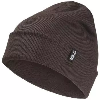 Jack Wolfskin Rib Beanie Warme Strickm&uuml;tze Rippstrick Unisex one size brown 1903892_D0108_OS