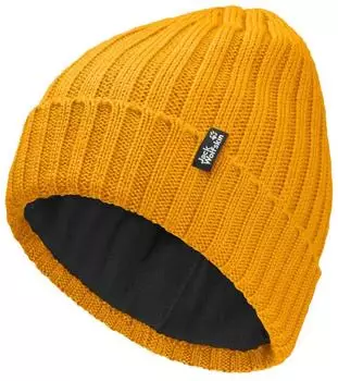 Jack Wolfskin Rib Knit Beanie Gef&uuml;tterte Strickm&uuml;tze Unisex one size yellow 1907122_M0119_OS
