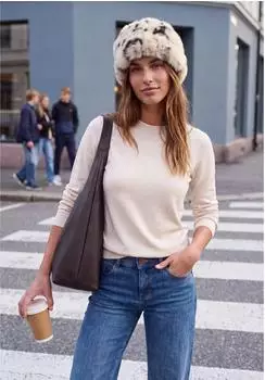 Street One Fake Fur Beanie mit Kuh-Muster (F57313924955A)