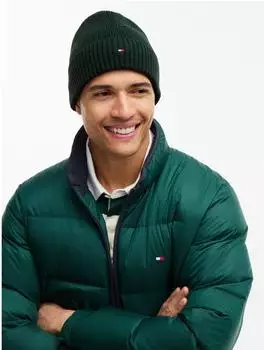 Tommy Hilfiger Flag Beanie with Cashmere (AM0AM12796) majestic emerald melange