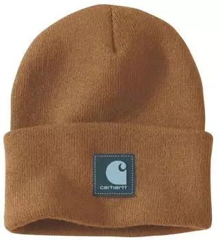 Carhartt Rubber Patch Watch Cap Beanie (106920) brown/dark harbor teal