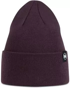 Buff Knitted Beanie Lilon wine