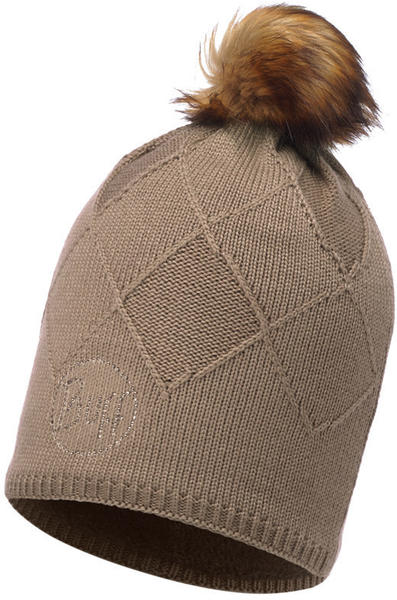 Buff Knitted & Polar Hat Stella taula brown taupe