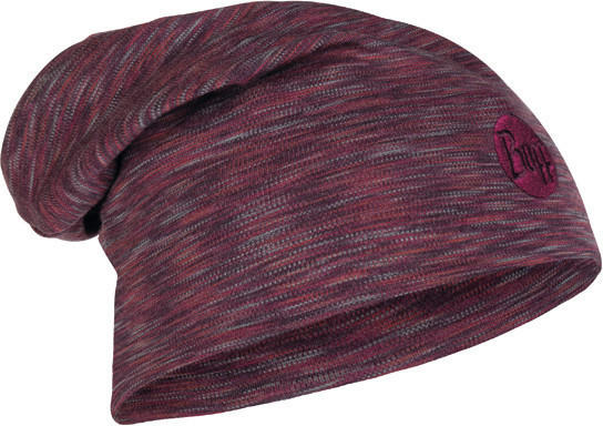 Buff Heavyweight Merino Wool Hat Loose shale grey multi stripes