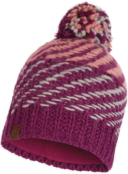Buff Knitted & Band Polar Fleece Hat Nella raspebrry