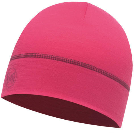 Buff Lightweight Merino Wool 1 Layer Hat solid wild pink