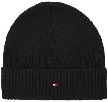 Tommy Hilfiger Pima Cotton Blend Flag Embroidery Beanie black