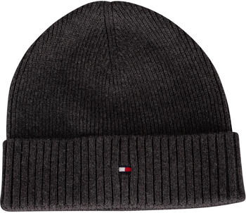 Tommy Hilfiger Pima Cotton Blend Flag Embroidery Beanie charcoal gray