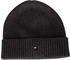 Tommy Hilfiger Pima Cotton Blend Flag Embroidery Beanie charcoal gray