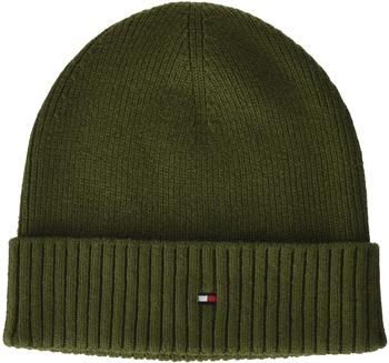 Tommy Hilfiger Pima Cotton Blend Flag Embroidery Beanie olivewood