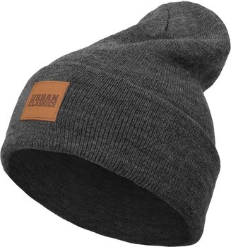 Urban Classics Leather Patch Long Beanie (TB626-00091-0050) charcoal