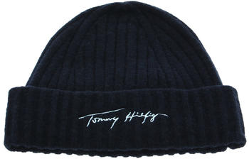 Tommy Hilfiger Signature Alpaca Wool Rib-Knit Beanie (AW0AW10621) desert sky