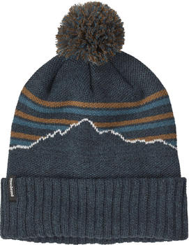 Patagonia Powder Town Beanie fitz roy stripe knit: smolder blue