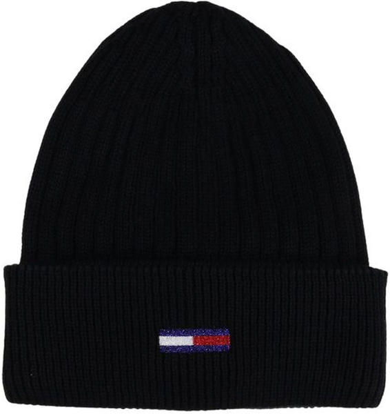 Tommy Hilfiger Flag Embroidery Beanie (AW0AW12628) black