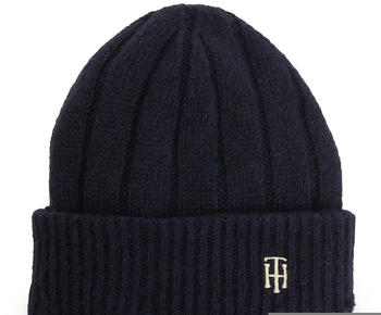 Tommy Hilfiger Mixed Knit TH Monogram Beanie (AW0AW13827) space blue