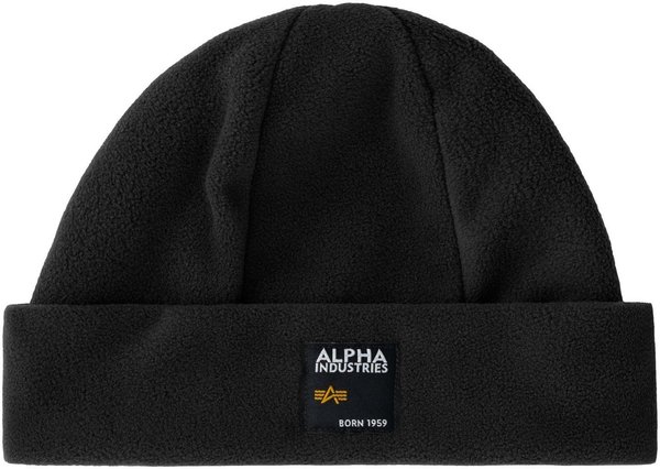 Alpha Industries Label Fleece Beanie black (118937-003)