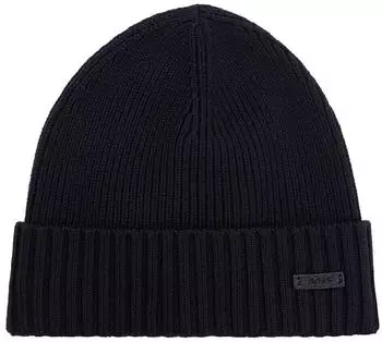 Hugo Boss Gerippte Mütze aus nachhaltigerer Schurwolle - Style Fati 50495306 Dunkelblau ONESI