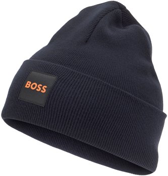 Hugo Boss Zweilagige Mütze mit Logo-Aufnäher - Style Fantastico_Hat 50497958 Dunkelblau ONESI