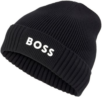 Hugo Boss Mütze aus Baumwoll-Mix mit Kontrast-Logo - Style Asic_Beanie-X 50499423 Schwarz ONESI