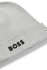 Hugo Boss Mütze aus Baumwoll-Mix mit Kontrast-Logo - Style Asic_Beanie-X 50499423 Hellgrau ONESI