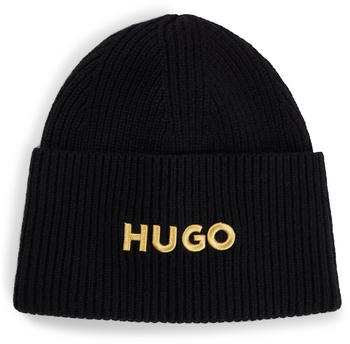 Hugo Logo-embroidered beanie hat in a virgin-wool blend - Style Xaff_BF 50510179 schwarz