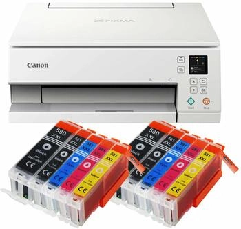 Canon PIXMA TS6351a weiß mit 10 kompatiblen XXL Patronen