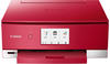 Canon PIXMA TS8252 rot Bundle mit 6 kompatiblen Patronen + USB Kabel