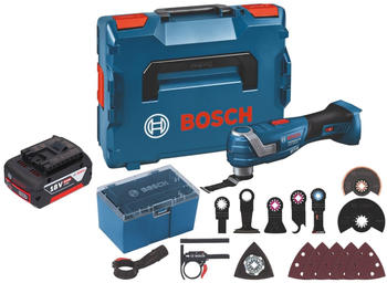 Bosch Professional 18V Akku-Multi-Cutter GOP 18V-34 (1x 5,0 Ah + 17tlg. Zubeh&ouml;r-Set + L-Boxx)