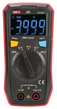 Uni-T UT123T Taschenmultimeter 600V AC/DC, -40&deg;C&ndash;300&deg;C (UT123T)