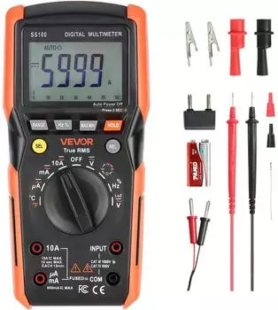 VEVOR Digitalmultimeter TRMS 6000-Count Auto-Ranging (SS100)