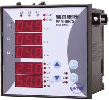 ENTES EPM-06CS-96 Schalttafel-AC-Multimeter Spannung, Strom, Frequenz (EPM-06CS-96)