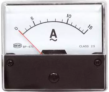 OEM Einbau-Amperemeter analog 0-15A AC mit Shunt (204124)
