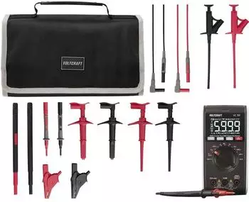 Voltcraft VC-191 Multimeter mit MLSet-100 Messleitungen und Tasche (VC-12232375+VC-18652745)