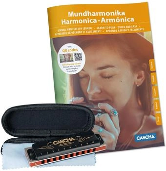 Hage Musikverlag Professional Blues Harmonica Set C-Dur mit Lehrbuch, Softcase und Putztuch (HH1610)