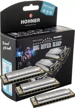 Hohner Big River Harp MS C/G/A Pro Pack - Richter-Mundharmonika