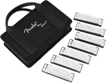 Fender Blues Deluxe Harmonica Pack of 7 inkl. Case