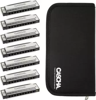 Cascha Blues Mundharmonika Set, diatonisch, 7 Tonarten (HH 2223)