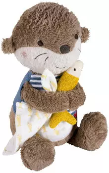 Fehn Nachtlicht Otter Kuscheltier mit „Glow-in-The-Dark“-Bestickung