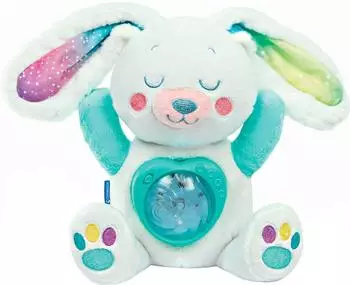 Clementoni Arctic Bunny Projektor-Kuscheltier, Nachtlicht mit Nordlichtern & weißem Rauschen (17502)