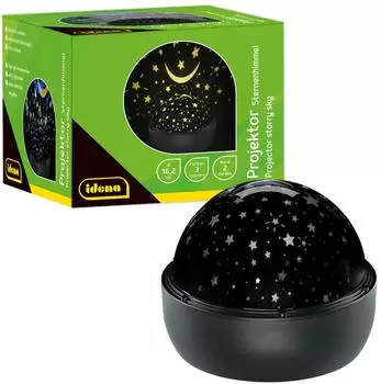 Idena LED Projektor Sternenhimmel 16,2x16,2x13cm