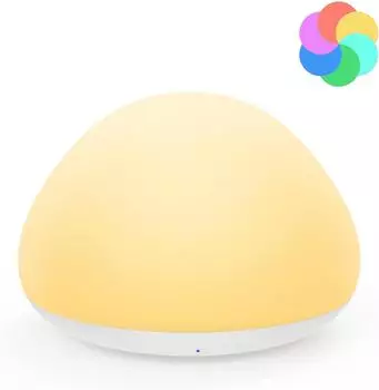 JolyWell Nachtlicht f&uuml;r Kinder, RGB Silikon-Nachttischlampe, USB wiederaufladbar