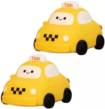 Fischer Leuchten Taxi Kinder-Tischleuchte, LED, gelb, dimmbar, Akku (2er Set)