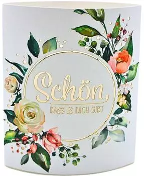 Dekohelden24 Poesielicht „Schön, dass es dich gibt" mit Timer, batteriebetrieben (629661)