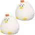 Fischer Leuchten Kinder-Tischleuchte Huhn, Silikon, weiß, dimmbar, 2er-Set