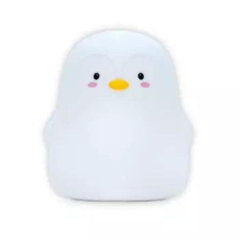 Intirilife Pinguin Nachtlicht Kinder, Silikon, 7 Farben, aufladbar