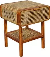 SIT Nachtkonsole "ROMANTEAKA aus Teak mit Wiener Geflecht & Klappe" Luftiges