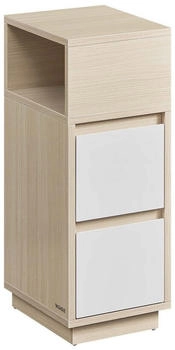 Vasagle Schmaler Nachttisch 30x65cm naturbeige/wolkenwei&szlig;